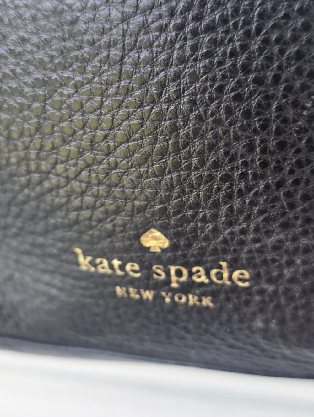 Kate Spade New York Black Pebbled Leather Shoulder Hobo Bag Spade Hardware 10x10 - Picture 8 of 16